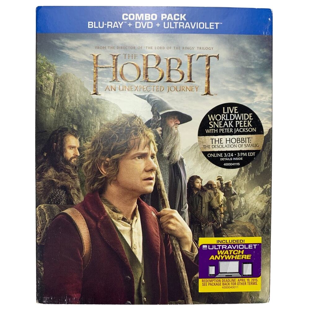 The Hobbit:  An Unexpected Journey Combo‎ Pack: Blu-Ray + DVD + UltraViolet